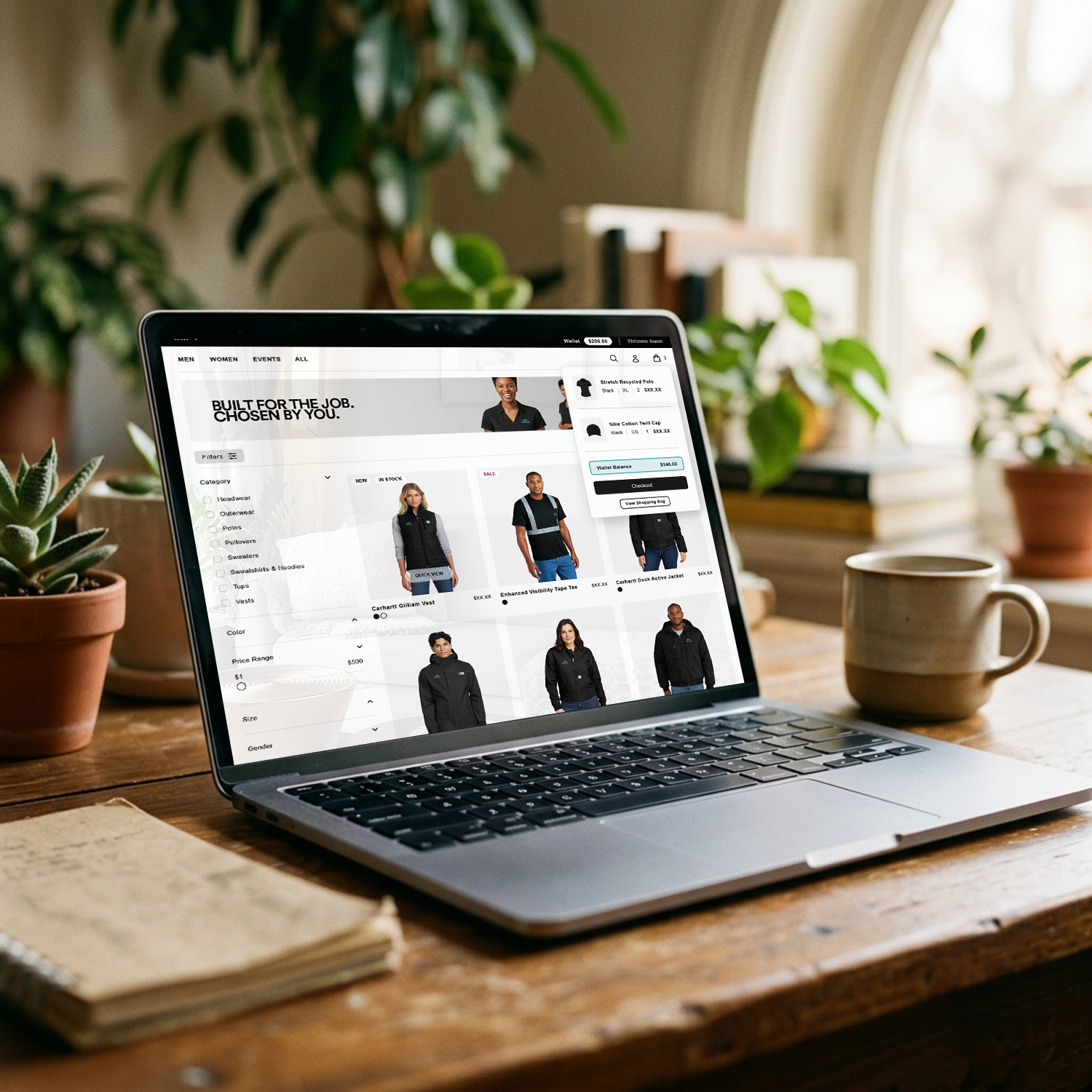 Desktop webstore view